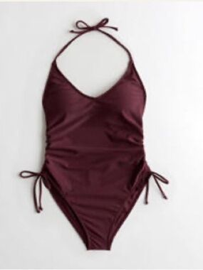 Side-Tie Halter One-Piece Swimsuit